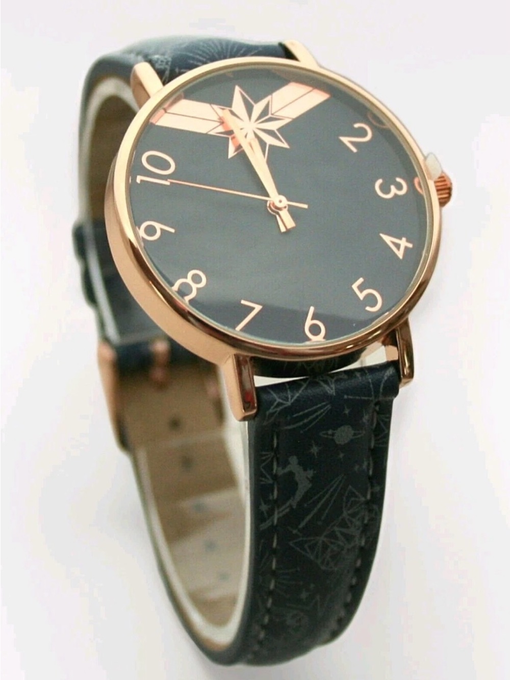 Comics Captain Marvel Watch Women's Dress Unisex Rose Gold Color